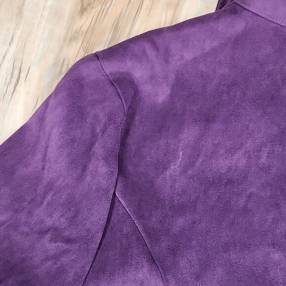 💚Vintage Paris Sport Club Purple Buttoned & Collared Fitted Top Large - Picture 13 of 13